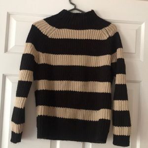 525 America Black & Beige Striped Sweater